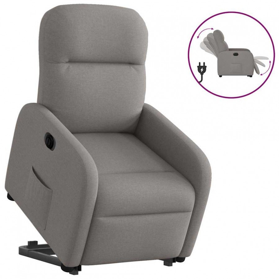 Fauteuil inclinable électrique taupe tissu