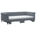 Lit de jour et gigogne et matelas gris foncé 100x200 cm velours