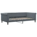 Lit de jour et gigogne et matelas gris foncé 100x200 cm velours
