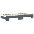 Lit de jour et gigogne et matelas gris foncé 100x200 cm velours