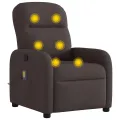 Fauteuil de massage inclinable Marron foncé Tissu
