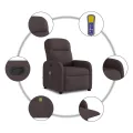 Fauteuil de massage inclinable Marron foncé Tissu