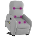 Fauteuil inclinable de massage électrique gris nuage tissu