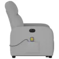 Fauteuil inclinable de massage électrique gris nuage tissu