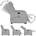 Fauteuil inclinable de massage électrique gris nuage tissu