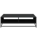 Table basse noir 100x100x30 cm bois d'ingénierie et métal