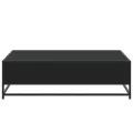 Table basse noir 100x100x30 cm bois d'ingénierie et métal