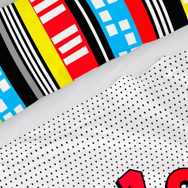 Jeu de draps HappyFriday Mr Fox Bat Multicouleur Lit 1 persone 2 Pièc