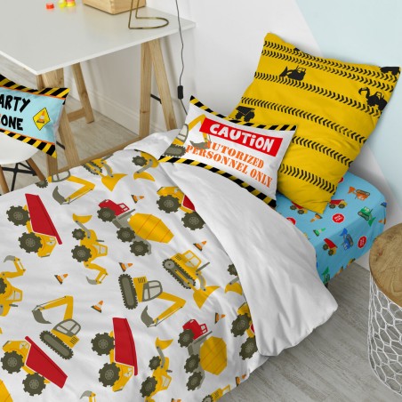 Duvet cover set HappyFriday Mr Fox Machinery Multicolour Single 2 Piec