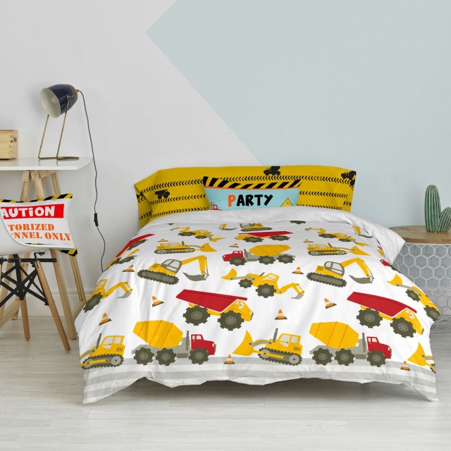 Duvet cover set HappyFriday Mr Fox Machinery Multicolour Single 2 Piec