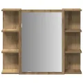 Armoire à miroir de salle de bain chêne artisanal 80x20,5x64 cm