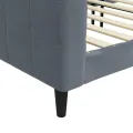 Lit de repos sans matelas gris foncé 90x200 cm velours