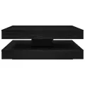Table basse rotative à 360 degrés chêne noir 90x90x34,5 cm