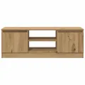 Meuble TV chêne artisanal 102x30x36 cm bois d'ingénierie