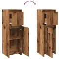 Armoire de salle de bain vieux bois 30x30x95 cm bois ingénierie
