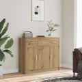 Buffet chêne artisanal 91x28x75 cm bois d'ingénierie