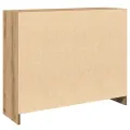 Buffet chêne artisanal 91x28x75 cm bois d'ingénierie