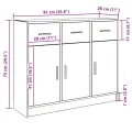 Buffet chêne artisanal 91x28x75 cm bois d'ingénierie
