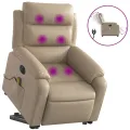 Fauteuil inclinable de massage électrique cappuccino similicuir