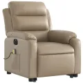 Fauteuil inclinable de massage électrique cappuccino similicuir