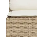 Canapé de jardin avec coussins 3 places beige résine tressée