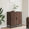 Buffet chêne marron 68x35x76 cm bois d'ingénierie et métal