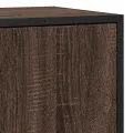 Buffet chêne marron 68x35x76 cm bois d'ingénierie et métal