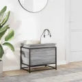 Boîte de rangement avec couvercle sonoma gris bois d'ingénierie