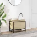 Boîte de rangement avec couvercle chêne sonoma bois ingénierie
