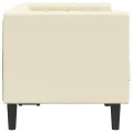 Canapé Chesterfield 2 places crème similicuir
