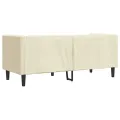 Canapé Chesterfield 2 places crème similicuir