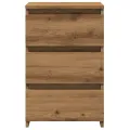 Table de chevet chêne artisanal 40x35x62,5 cm bois d'ingénierie