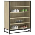 Armoire à chaussures chêne sonoma bois d'ingénierie et métal