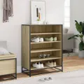 Armoire à chaussures chêne sonoma bois d'ingénierie et métal