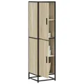 Buffet haut chêne sonoma 35,5x35x139 cm bois d'ingénierie métal