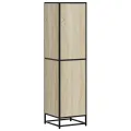 Buffet haut chêne sonoma 35,5x35x139 cm bois d'ingénierie métal