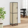 Buffet haut chêne sonoma 35,5x35x139 cm bois d'ingénierie métal