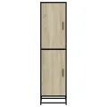 Buffet haut chêne sonoma 35,5x35x139 cm bois d'ingénierie métal