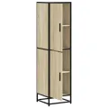 Buffet haut chêne sonoma 35,5x35x139 cm bois d'ingénierie métal