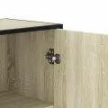 Buffet haut chêne sonoma 35,5x35x139 cm bois d'ingénierie métal