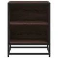 Tables de chevet 2 pcs chêne marron bois d'ingénierie et métal