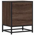 Tables de chevet 2 pcs chêne marron bois d'ingénierie et métal