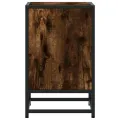 Table de chevet chêne fumé 40x31x50 cm bois d'ingénierie métal