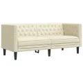 Ensemble de canapé Chesterfield 3 pcs crème similicuir