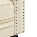 Ensemble de canapé Chesterfield 3 pcs crème similicuir