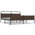 Cadre de lit en métal sans matelas chêne marron 183x213 cm