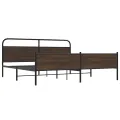 Cadre de lit en métal sans matelas chêne marron 183x213 cm