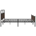 Cadre de lit en métal sans matelas chêne marron 183x213 cm