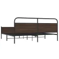 Cadre de lit en métal sans matelas chêne marron 183x213 cm