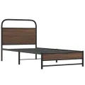 Cadre de lit sans matelas 90x200cm chêne marron bois ingénierie